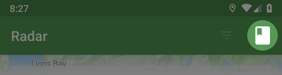 Image showing the bookmarks button on Android